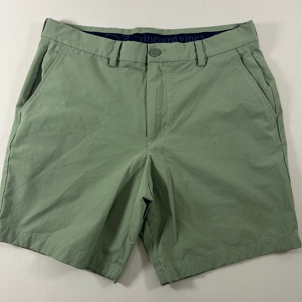 Vineyard Vines Performance Shorts Men 32 Green Grey Stretch Golf Chino Lot of 2 - Picture 3 of 16